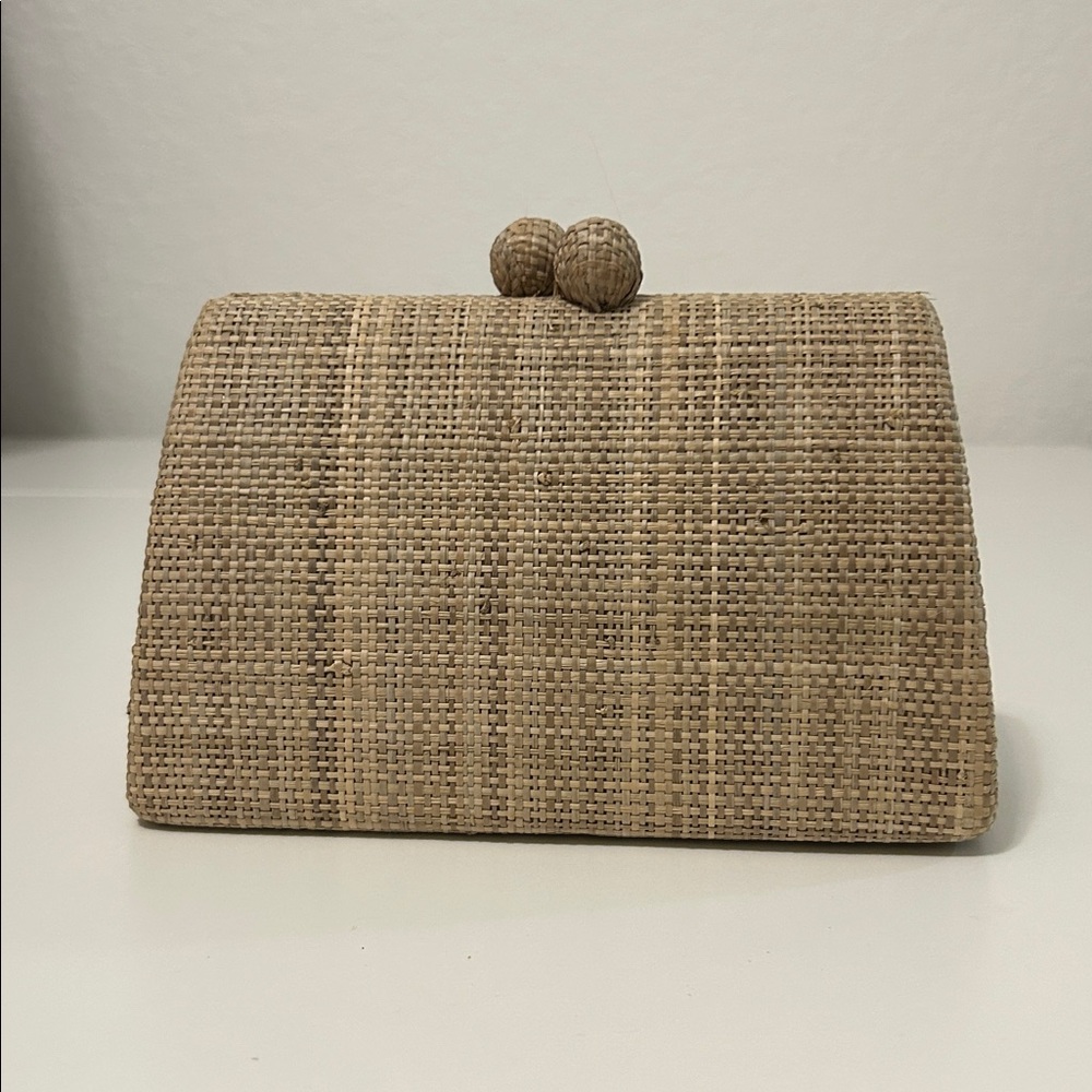Serpui Candice Embroidered Clutch in Toast - Picture 3 of 10